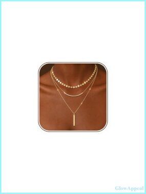 Gold Layered Necklace Set 3 Dainty Chain Necklaces Adjustable